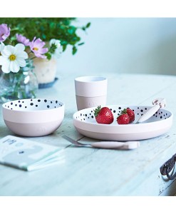 Geschirrset Happy Dots Elphee rosa auf mina-lola.com von done by deer