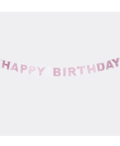 Glitzergirlande Happy Birthday in pink von my little day
