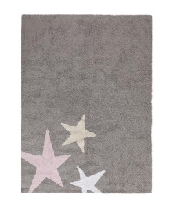 Teppich mit 3 Sternen in rosa auf www.mina-lola.com von Lorena Canals