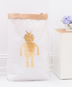 Papiersack Roboter gold auf mina-lola.com von Eulenschnitt