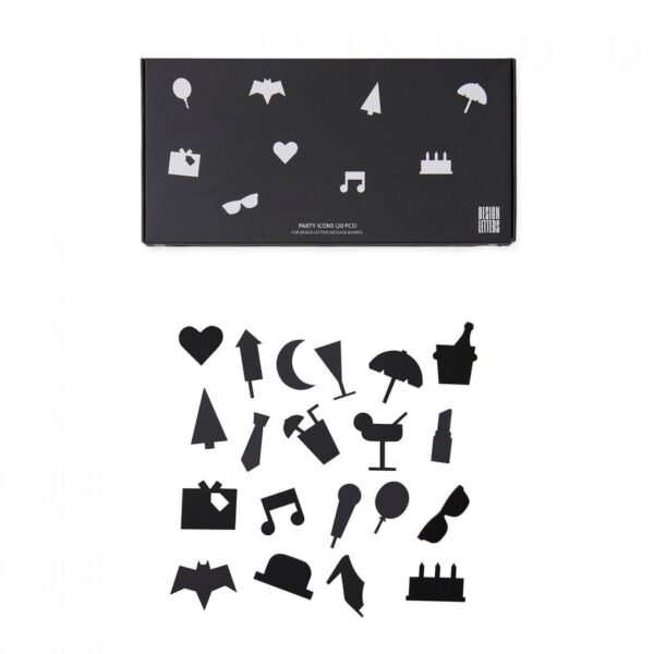 Party Icons for Message Boards in Black auf mina-lola.com from Design Letters