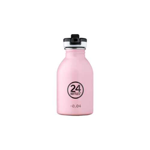 Kleine Wasserflasche mit Sportaufsatz in rosa von 24bottles