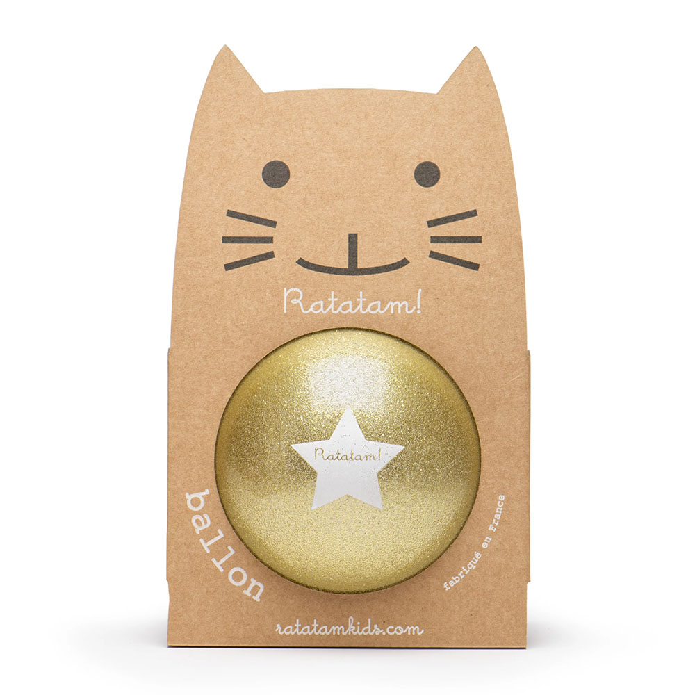 Ball in Glitzer GOLD in einer süßen Katzen Verpackung