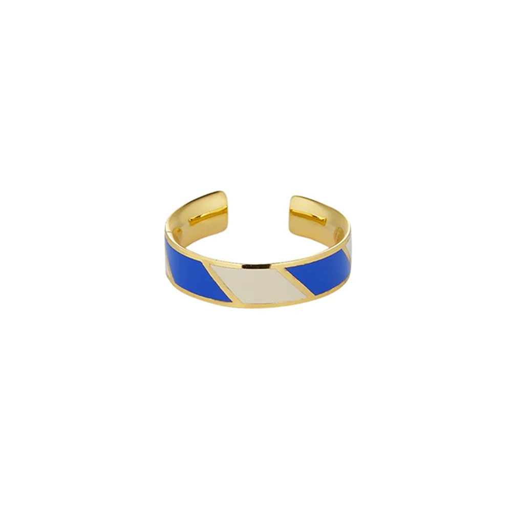 Ring Gestreift in Cobaltblau Weiß von Design Letters