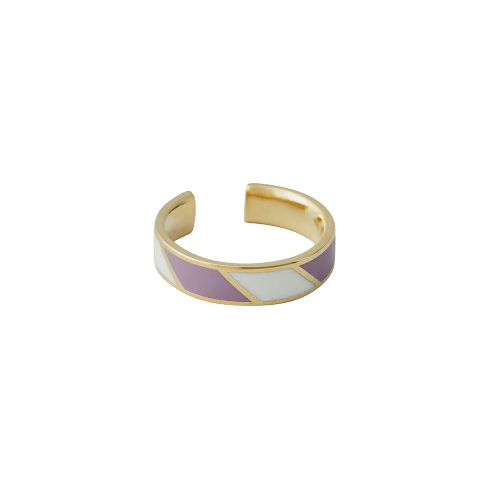 Ring Gestreift in Lila Weiß von Design Letters