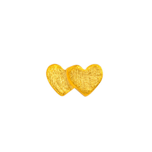 Ohrring vergoldet mit zwei Herzen von Lulu Copenhagen