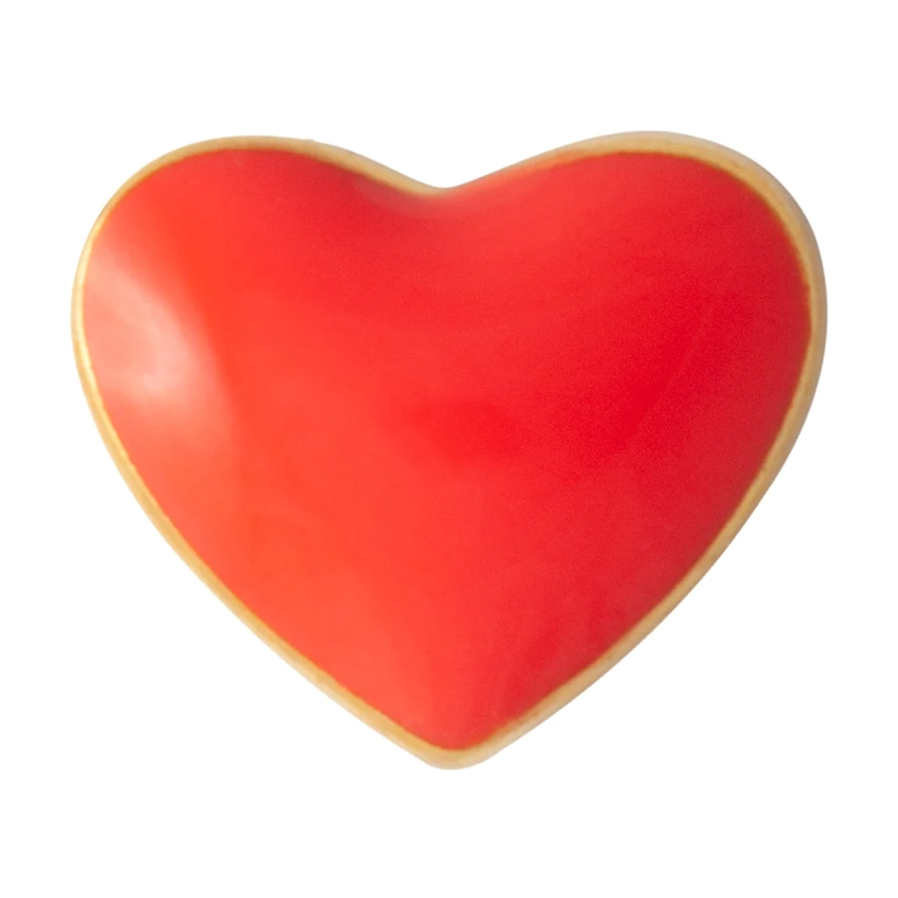 Vergoldeter Ohrring in Form eines Herzen in rot von lulu copenhagen