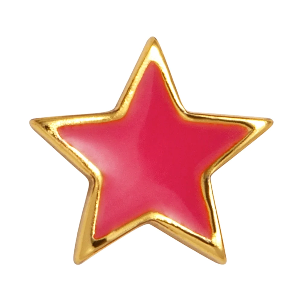Vergoldeter Ohrring in Form eines Sterns in pink von lulu copenhagen