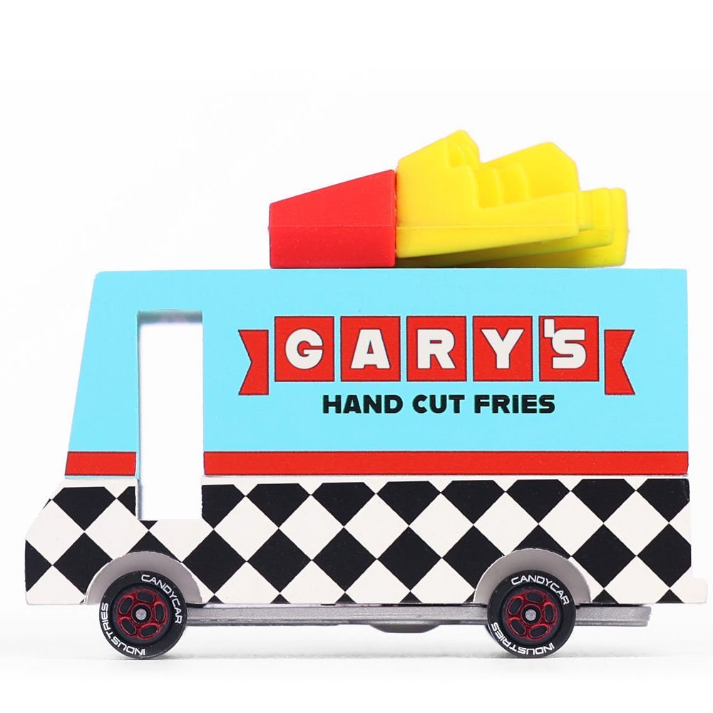 Holzauto Candycar mit FRENCH FRY Van von Candylab