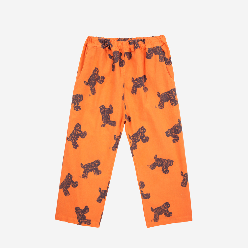 Orange Hose aus Leinen mit Katzenprint von Bobo Choses Kids