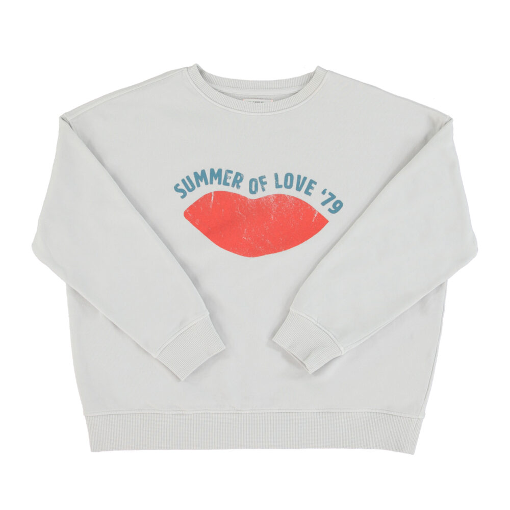 Sweatshirt mit LIPS Print in Grau von Sisters Department