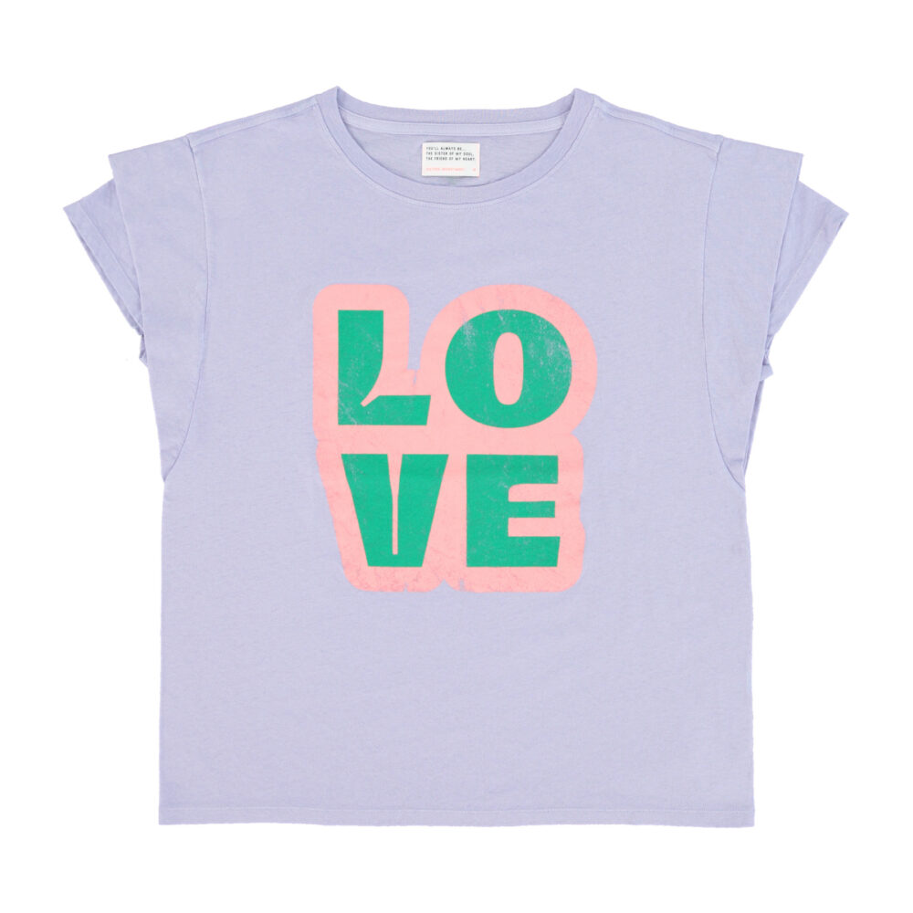 T-Shirt Kurzarm Doppelt mit LOVE-Print in lavender von Sisters Department