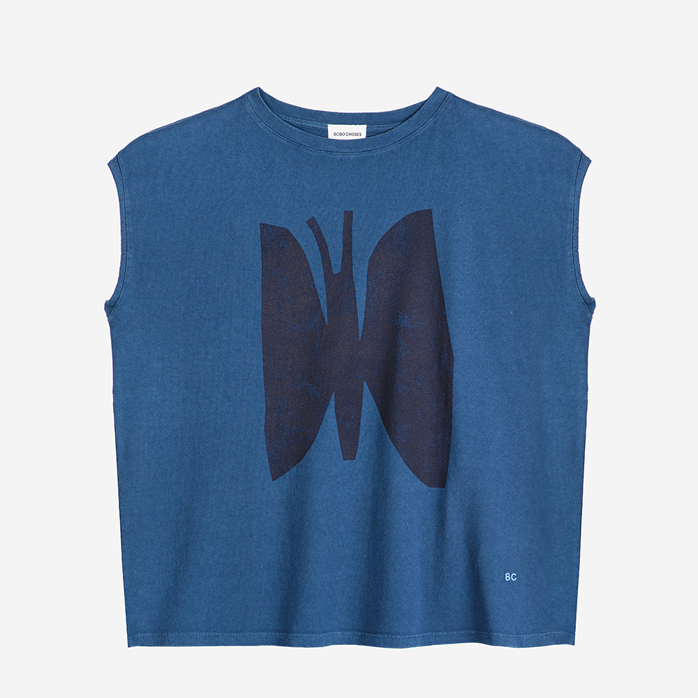 Blaues T-Shirt mit Butterfly Print von Bobo Choses Adults