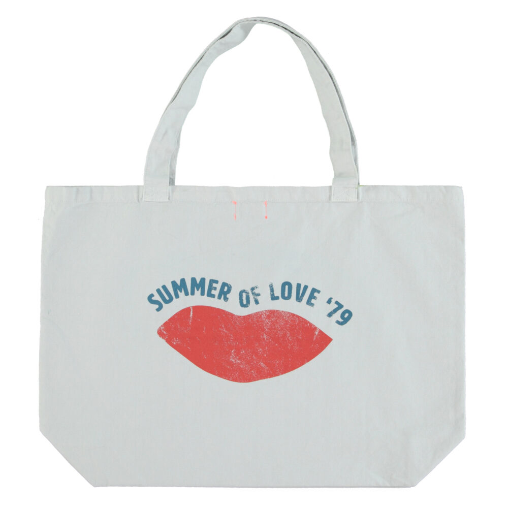 XL-Bag mit LIPS Print in Grau von Sisters Department