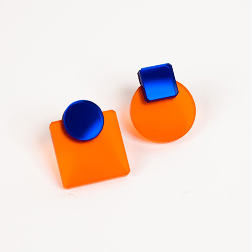 Ohrringe GLARE Orange-Blau von Pamela Coromoto