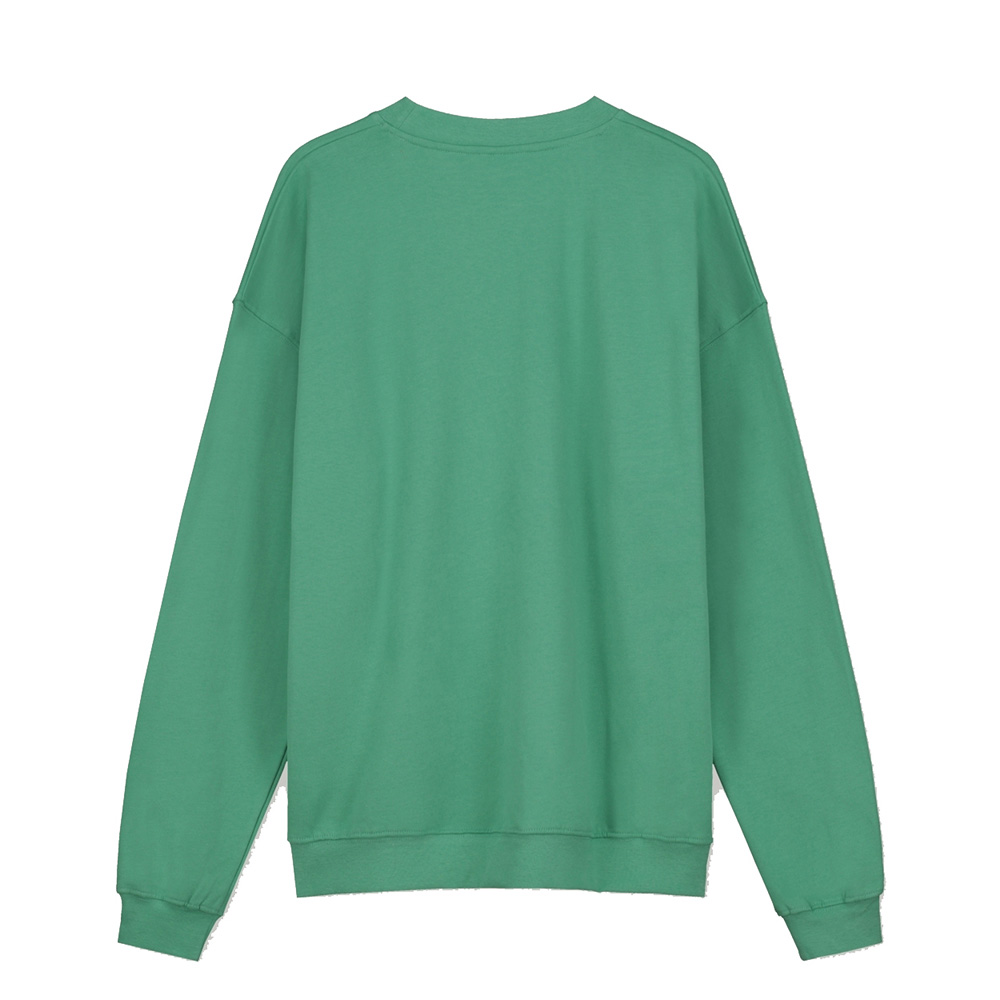 Sweatshirt Dropped Shoulder Bright Green Back Gray Label